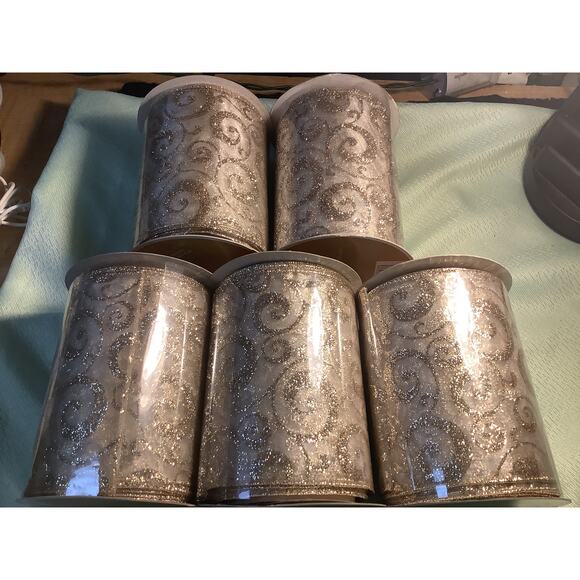 Celebrate it five rows a Christmas ribbon five 1/4 inch times 25 feet long. - Picture 1 of 3